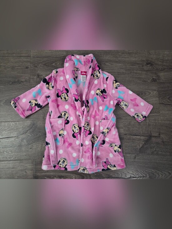 Disney Other - Disney Minnie Mouse Pink Robe Size 2t